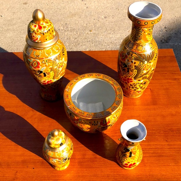 Porcelain Set-Five Piece Fine Hand-Painted China - Picture 1 of 10